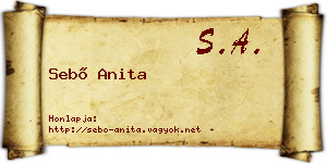 Sebő Anita névjegykártya